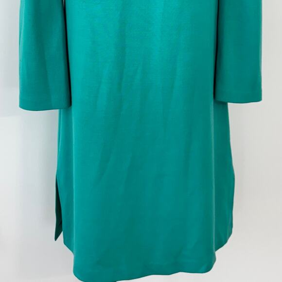 St. John Wool Knit Long Cardigan Sweater Poncho Long Sleeve Green Turquoise | 10 - Picture 10 of 12